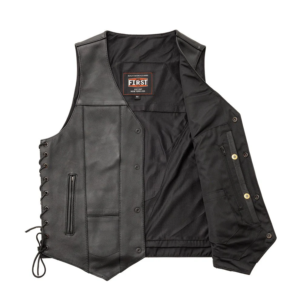 Top Biller Men's Motorcycle Western Style Leather Vest - Image 3