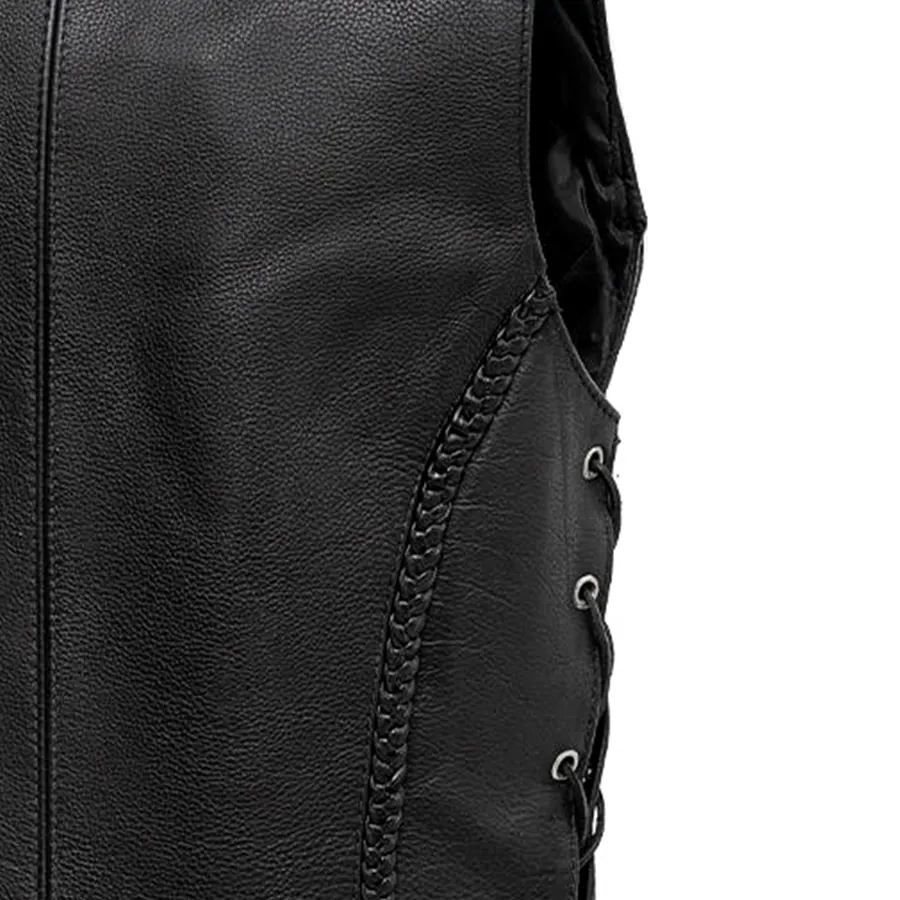 Trinity Women's Motorcycle Western Style Leather Vest - Image 4