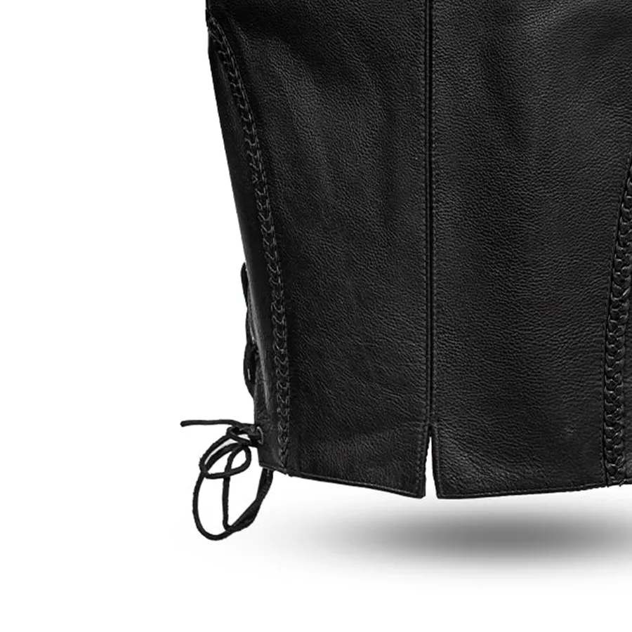 Trinity Women's Motorcycle Western Style Leather Vest - Image 5