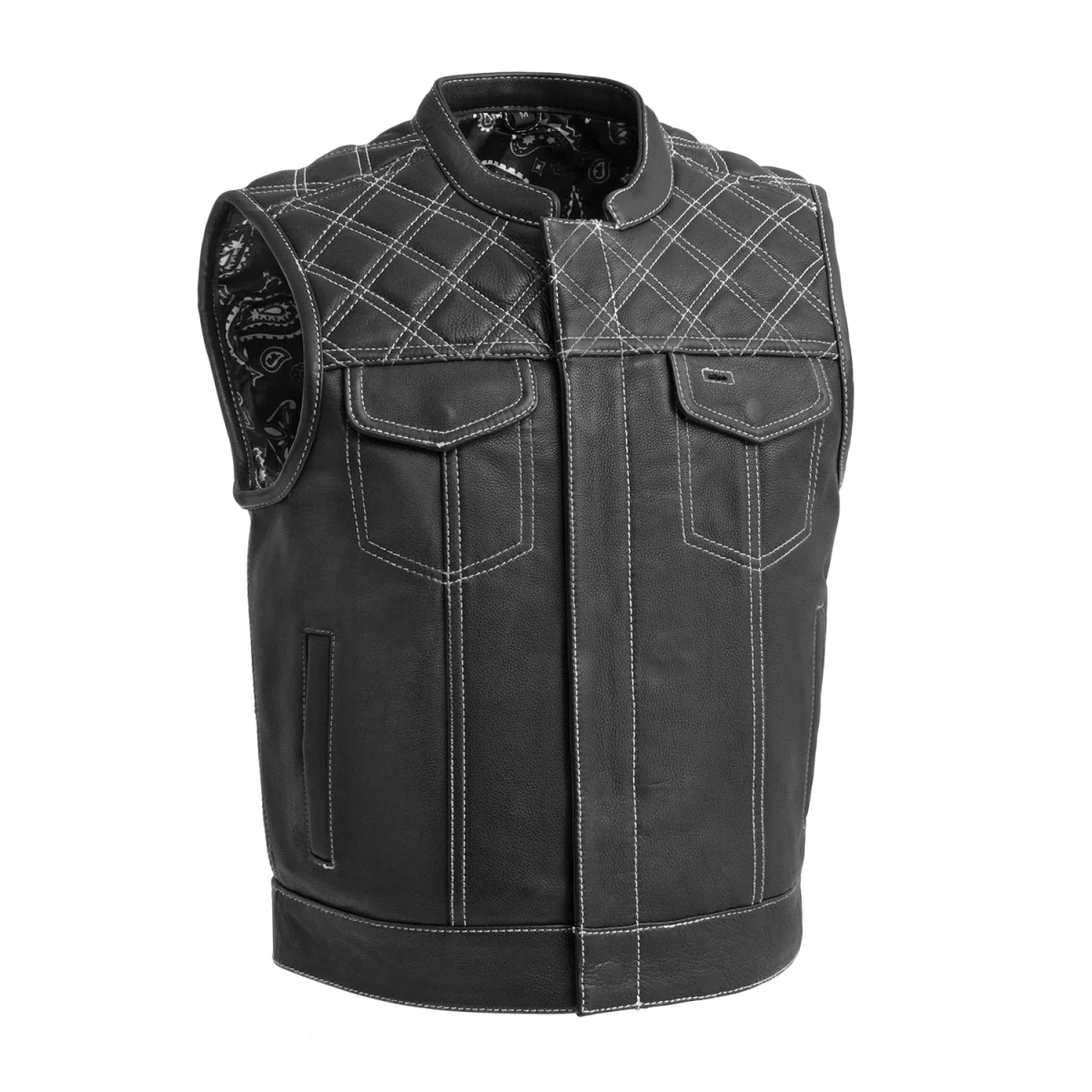 Upside Men's Club Style Leather Vest - Image 13