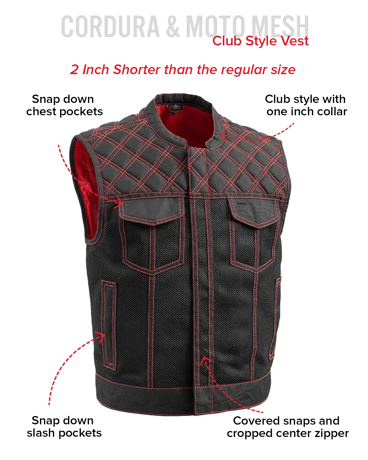 Upside Moto Mesh Men's Motorcycle Vest - Image 16