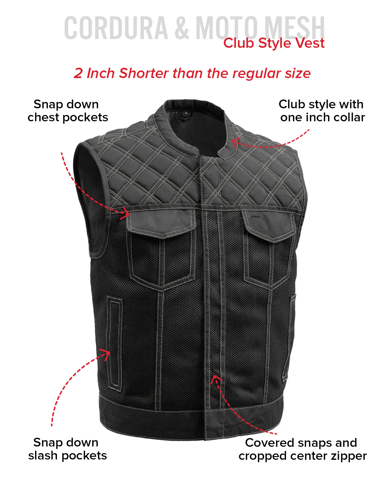 Upside Moto Mesh Men's Motorcycle Vest - Image 18