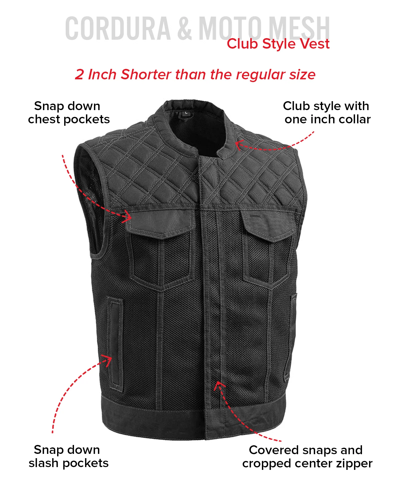 Upside Moto Mesh Men's Motorcycle Vest - Image 23