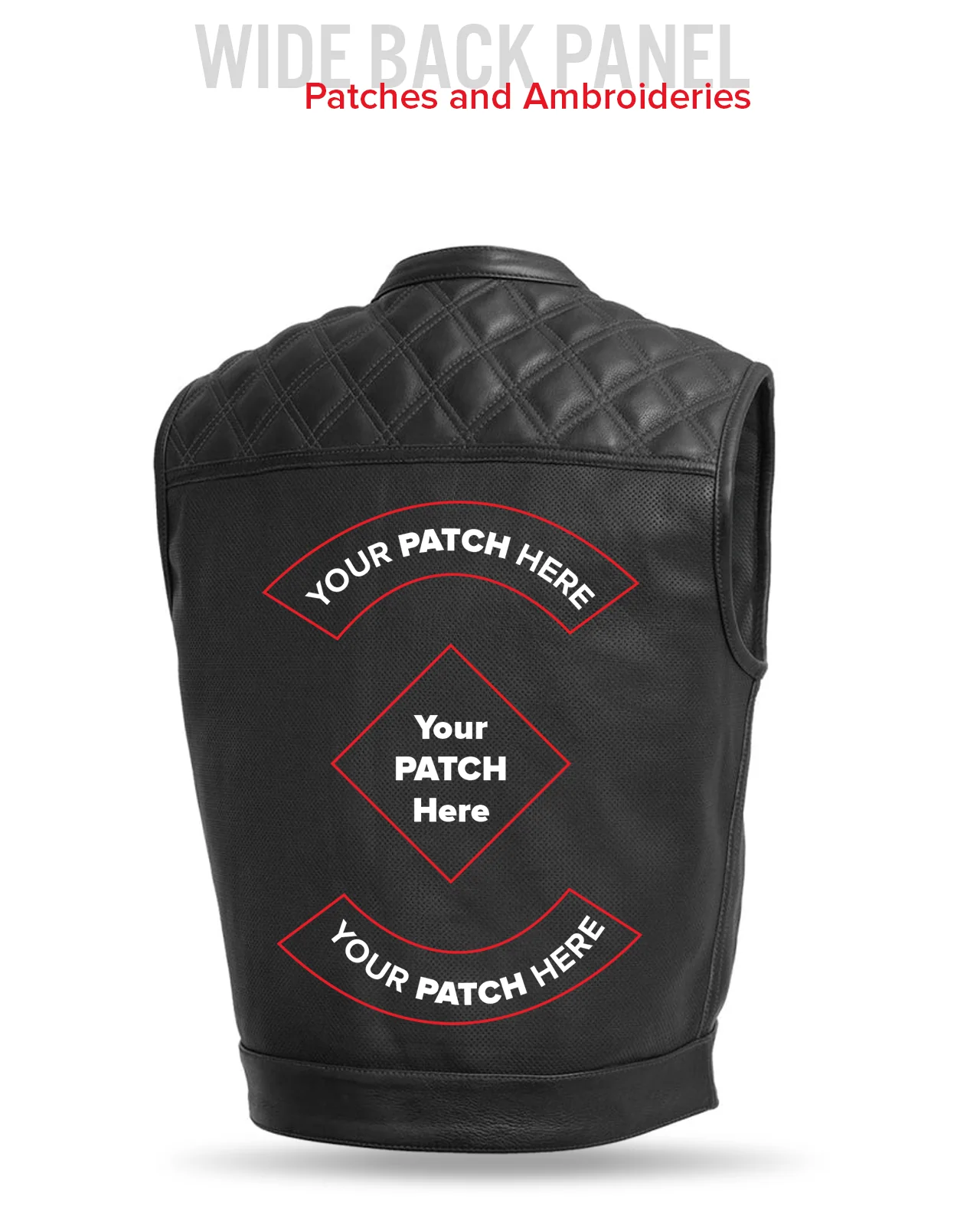 Upside Perforated Men's Club Style Leather Vest - Image 15