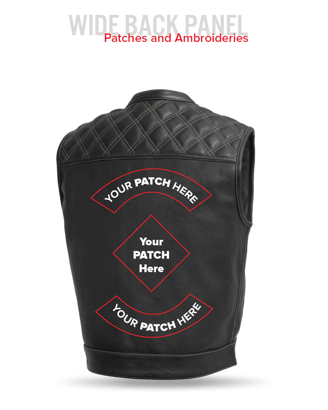 Upside Perforated Men's Club Style Leather Vest - Image 16