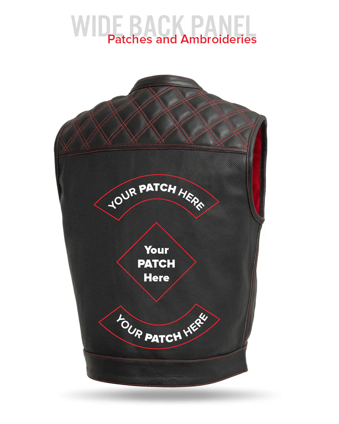 Upside Perforated Men's Club Style Leather Vest - Image 21