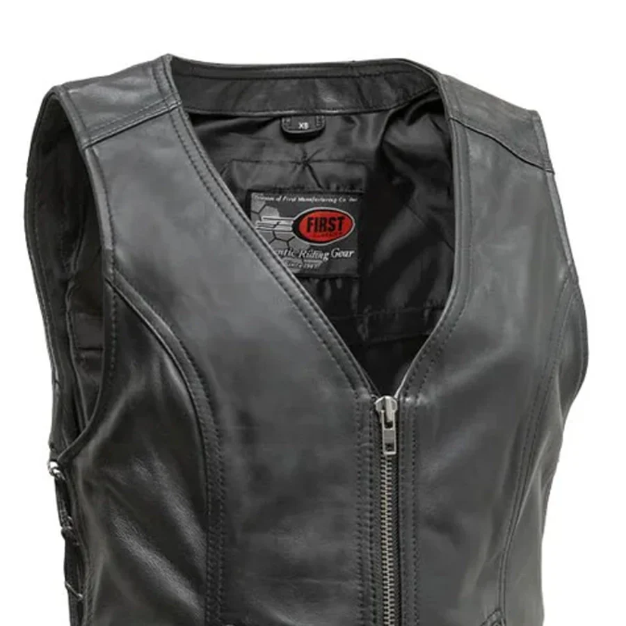 Cindy - Women's Motorcycle Sheepskin Vest - Image 4
