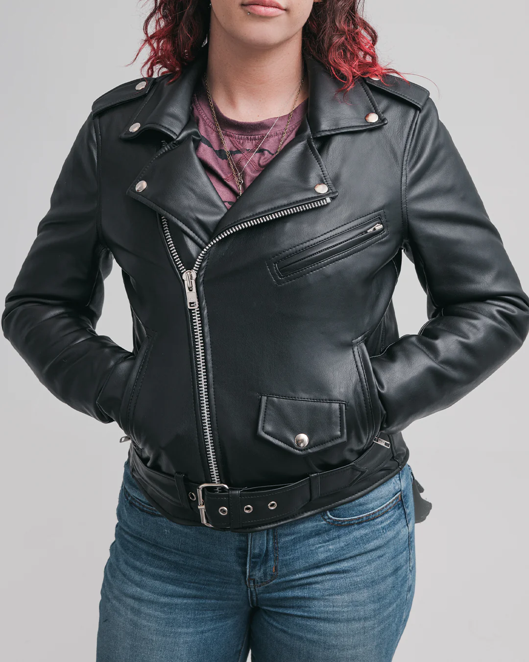 Cassandra - Women's Vegan Leather Motorcycle Jacket - Image 9
